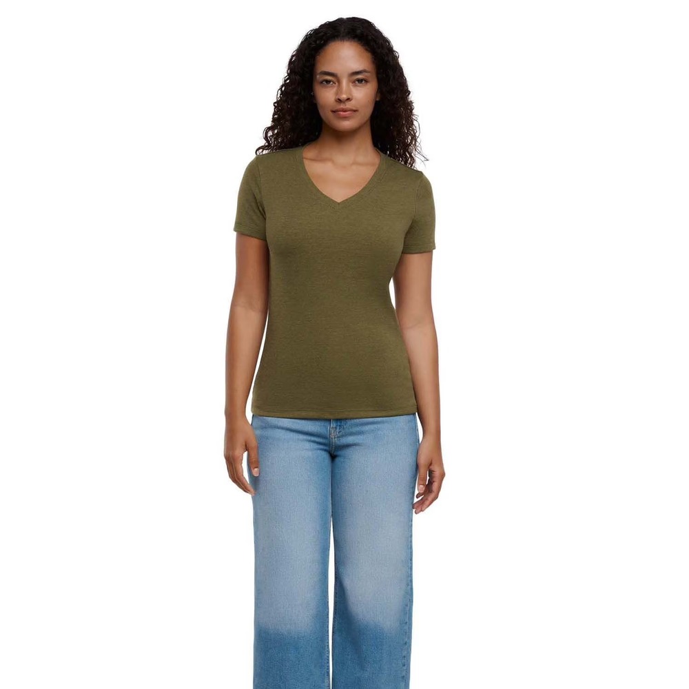NWT Eddie Bauer Women's Short Sleeve V-Neck T-Shirt Size Large Green